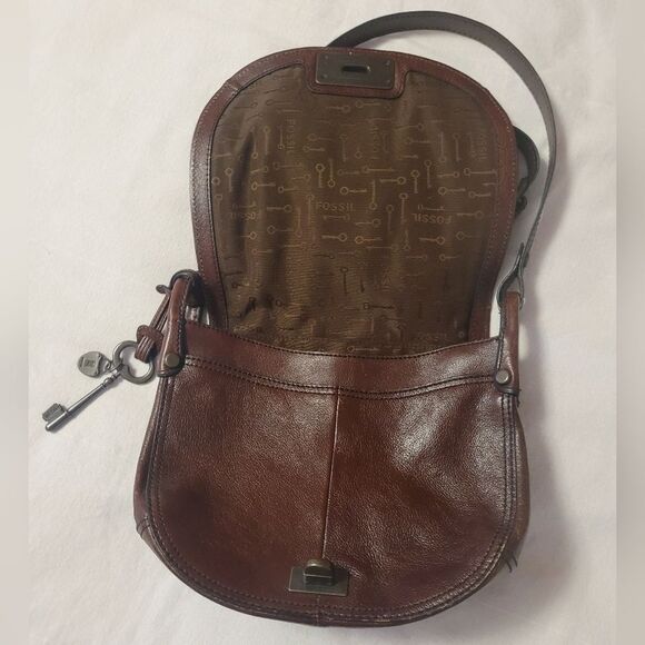 Floral Fossil VRI Brown Crossbody Bag - Picture 3 of 5